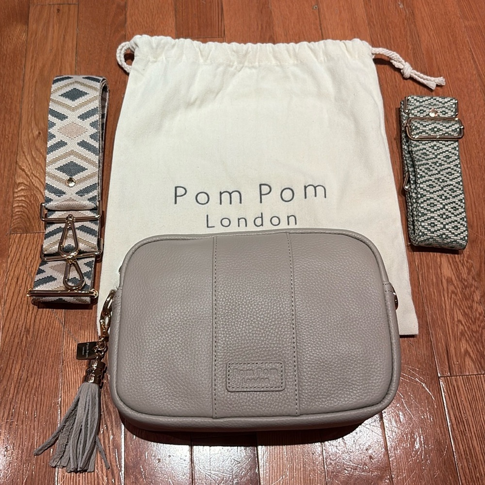 Pom Pom London City Plus Bag - Stone brand new with 3 straps!